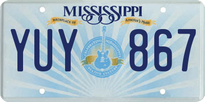MS license plate YUY867