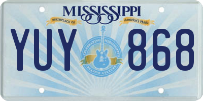 MS license plate YUY868