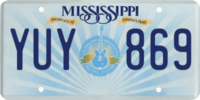 MS license plate YUY869