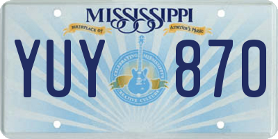 MS license plate YUY870