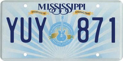 MS license plate YUY871