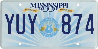 MS license plate YUY874