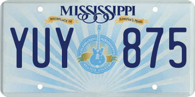 MS license plate YUY875