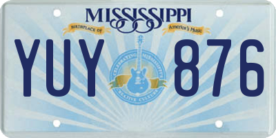 MS license plate YUY876