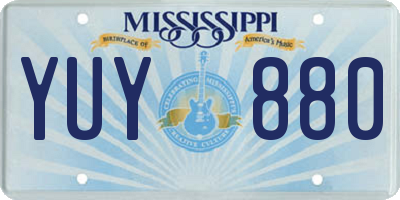 MS license plate YUY880
