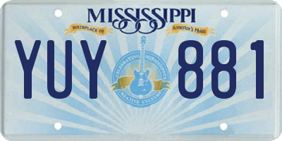 MS license plate YUY881