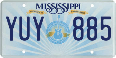 MS license plate YUY885