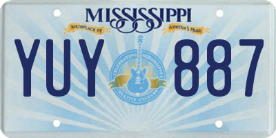 MS license plate YUY887