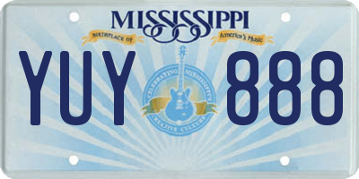 MS license plate YUY888