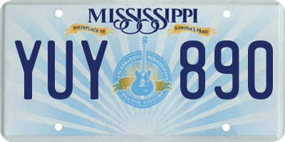 MS license plate YUY890