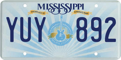MS license plate YUY892