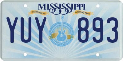 MS license plate YUY893