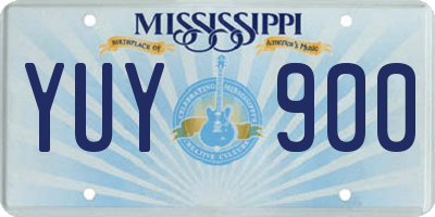 MS license plate YUY900