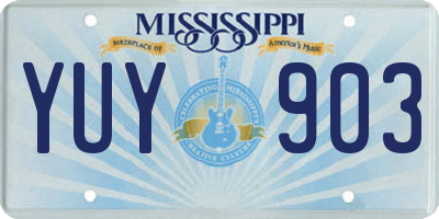 MS license plate YUY903