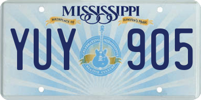 MS license plate YUY905