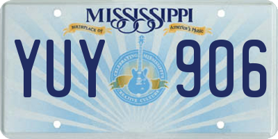MS license plate YUY906