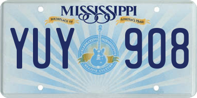 MS license plate YUY908