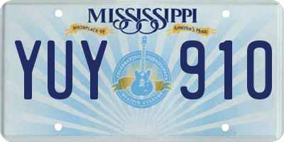 MS license plate YUY910