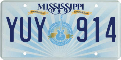 MS license plate YUY914
