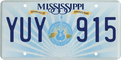 MS license plate YUY915