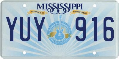MS license plate YUY916