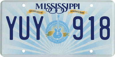 MS license plate YUY918