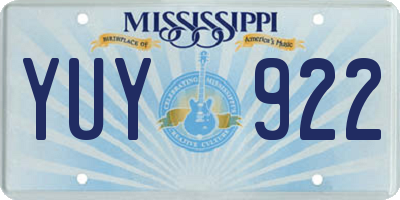 MS license plate YUY922