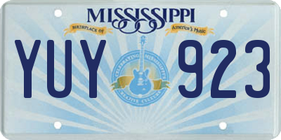 MS license plate YUY923