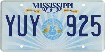 MS license plate YUY925