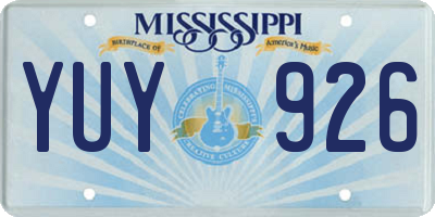 MS license plate YUY926