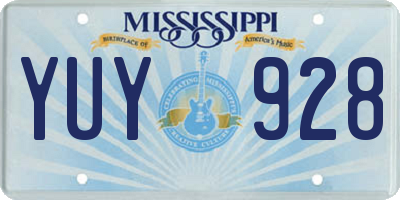 MS license plate YUY928