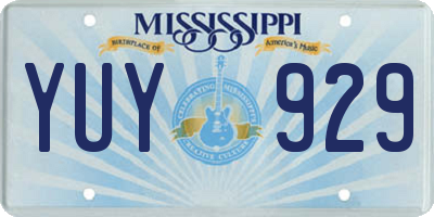 MS license plate YUY929