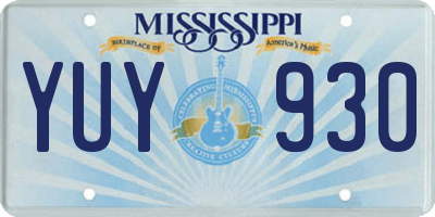 MS license plate YUY930