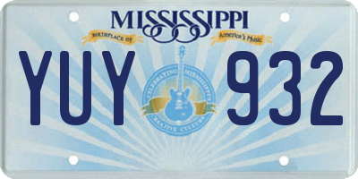 MS license plate YUY932