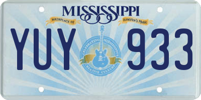 MS license plate YUY933