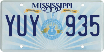 MS license plate YUY935