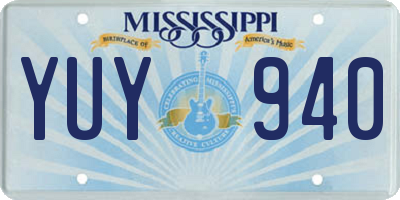 MS license plate YUY940