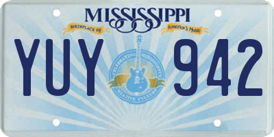 MS license plate YUY942
