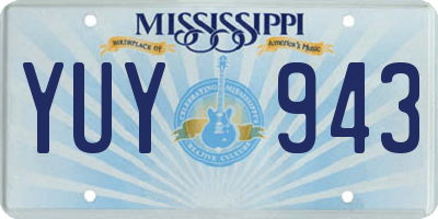 MS license plate YUY943