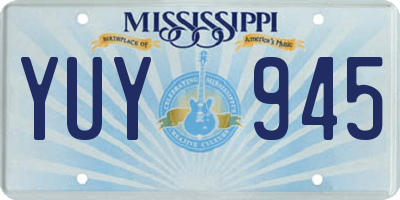 MS license plate YUY945