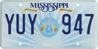 MS license plate YUY947
