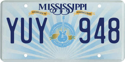 MS license plate YUY948
