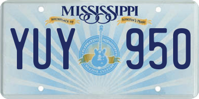 MS license plate YUY950