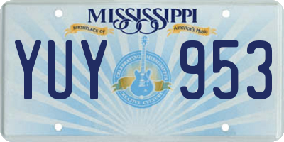 MS license plate YUY953