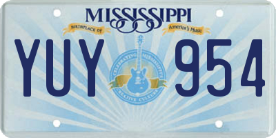 MS license plate YUY954