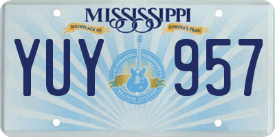 MS license plate YUY957