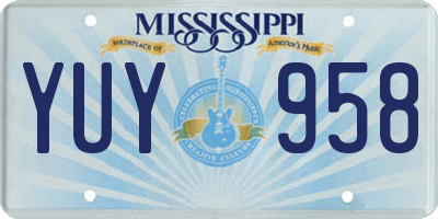 MS license plate YUY958