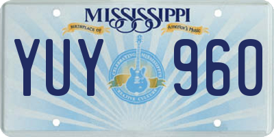 MS license plate YUY960