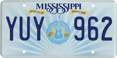 MS license plate YUY962