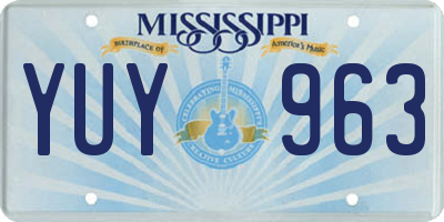 MS license plate YUY963
